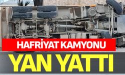 Hafriyat Kamyonu Yan Yattı