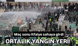 Tribünler maç sonu karıştı, itfaiye sanaya girdi...