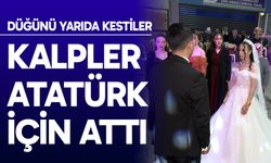Gelin damat düğünü yarıda kesip Ata'sını andı