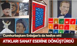 Atıkları sanat eserine dönüştürdü