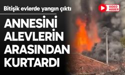 Annesini alevlerin arasından kurtardı