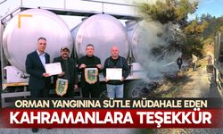 Orman yangınına sütle müdahale eden kahramanlara teşekkür