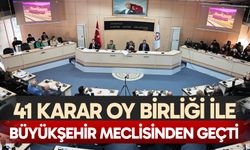 41 karar oy birliği ile Büyükşehir Meclisinden geçti