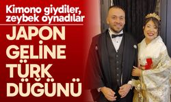 Japon gelin ve Türk damat konuklarını kimanoyla karşıladı