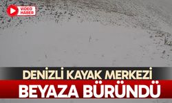 Denizli Kayak Merkezi beyaza büründü