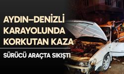 Araçta sıkışan sürücüyü itfaiye ekipleri kurtardı
