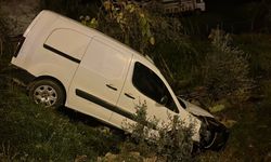 kamyonet şarampole yuvarlandı: 1 yaralı