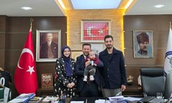 Başkan Tatık, makamında SMA hastası Kerem bebeği ağırladı