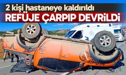 Denizli'de devrilen pikaptaki 2 kişi yaralandı