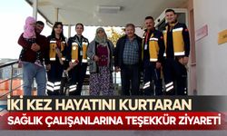 İki kez hayatını kurtaran sağlık çalışanlarına teşekkür ziyareti