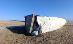 Kalorifer peteği yüklü tır devrildi