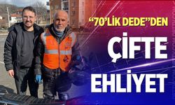 Denizli Çameli'de 70'lik dede hem araba hem motosiklet ehliyeti aldı