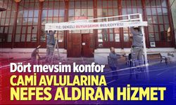 Cami avlularına nefes aldıran hizmet
