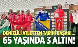 65 yaşındaki Denizlili atlet üç altın madalya yurda döndü