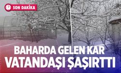 Baharda gelen kar vatandaşı şaşırttı! 20 santimertre…