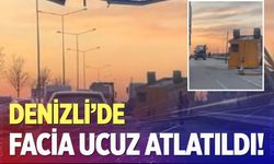 Yönlendirme tabelasına çarpan tırın dorsesi yola savruldu