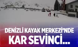 Denizli Kayak Merkezi’nde kar sevinci