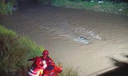 Araç dereye uçtu, itfaiye seferber oldu