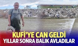 10 yıllık kuraklığın hakim olduğu çayda balık avladılar