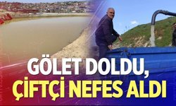 Türlübey’de gölet sevinci: Çiftçinin yüzü güldü