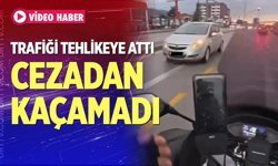 Trafiği tehlikeye attı: Cezadan kaçamadı