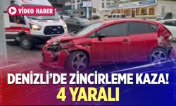 Denizli’de zincirleme trafik kazası: 4 yaralı