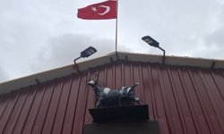 Heykeli gerçek sanıp kaçtı