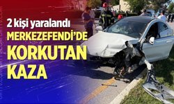 Merkezefendi'de korkutan kaza