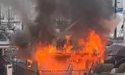 Sadri Şener'in motoryatında yangın çıktı