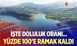 Akbaş Barajı'nda doluluk oranı  yüzde 100'e rakam kaldı
