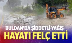 Buldan’da şiddetli yağış hayatı felç etti