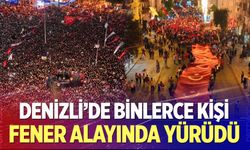 Denizli’de binlerce kişi fener alayında yürüdü