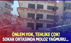 Güvensiz bina yıkımı tehlike saçtı