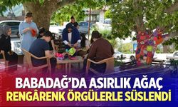 Babadağ’da asırlık ağaç rengârenk örgülerle süslendi