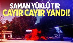 Sarayköy’de Saman Yüklü Tır Alevlere Teslim Oldu