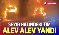 Denizli'de seyir halindeki tır alev alev yandı