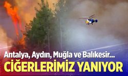 Akdeniz ve Ege’deki orman yangınlarına müdahale sürüyor