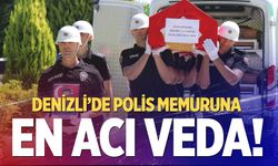Denizli’de polis memuruna en acı veda