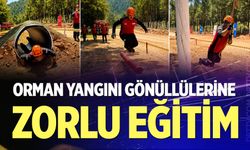 Orman yangını gönüllülerine zorlu eğitim