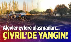 Çivril'de korkutan yangın