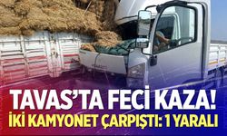 Tavas’ta iki kamyonet çarpıştı: 1 Yaralı