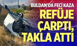 Kontrolden çıkan otomobil takla attı