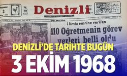 Denizli’de Tarihte Bugün – 3 Ekim 1968