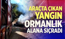 Araçta Çıkan Yangın Ormanlık Alana Sıçradı