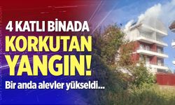 4 katlı apartmanın çatısı alev alev yandı