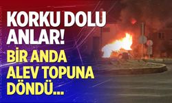 Bir anda alev topuna döndü!