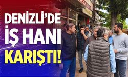 Denizli'de hukuki sürecin devam ettiği iş hanında yıkım hazırlıkları esnafı ayağa kaldırdı