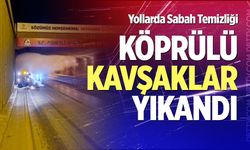 Denizli’de köprülü kavşaklarda sabah temizliği