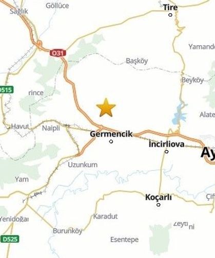 Aydın’da 3.9 şiddetinde deprem meydana geldi