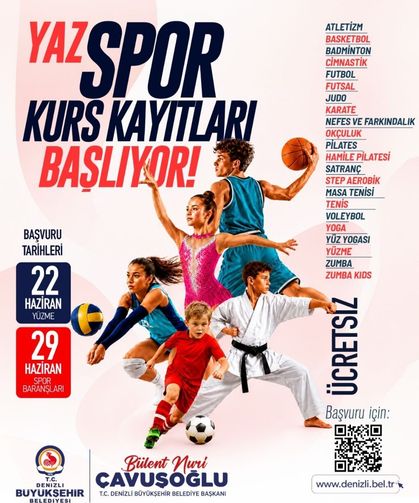 Denizli Büyükşehir’de Yaz Spor Okulları kayıtları başlıyor